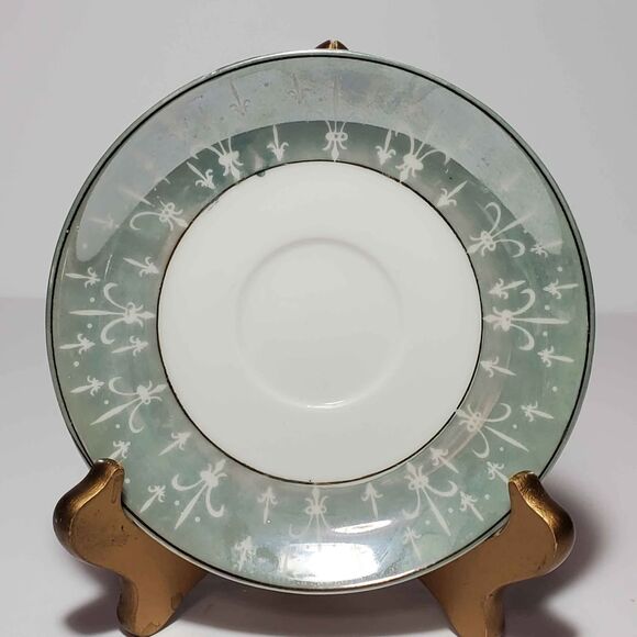 Fleur De Lis Teacup and Saucer Floral Vintage - Picture 7 of 10